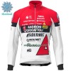 Fietskleding (Fietsshirt Lange Mouw + Lange Koersbroek) Sidermec 2021 Androni Giocattoli Winter Thermal Fleece - Rood Wit